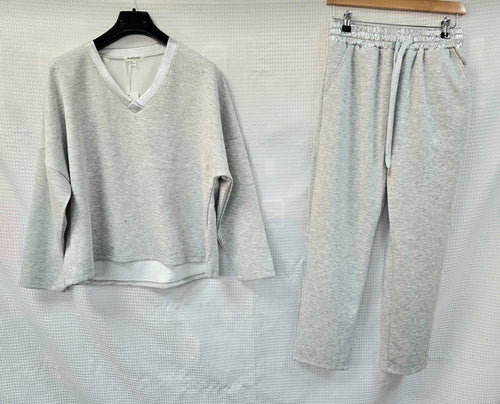 Metallic Diamante Stud Soft Touch Two piece Coord Set