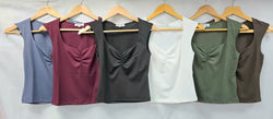 Scuba Rouched Sweetheart Neck Top