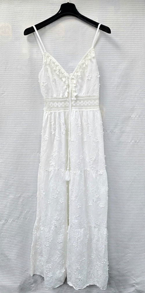 Daisy Cotton Embroidered Anglaise Maxi Dress