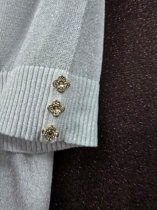 Metallic Shimmer Daisy Stud Top