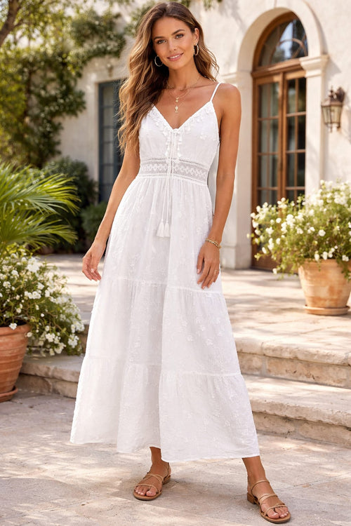 Daisy Cotton Embroidered Anglaise Maxi Dress