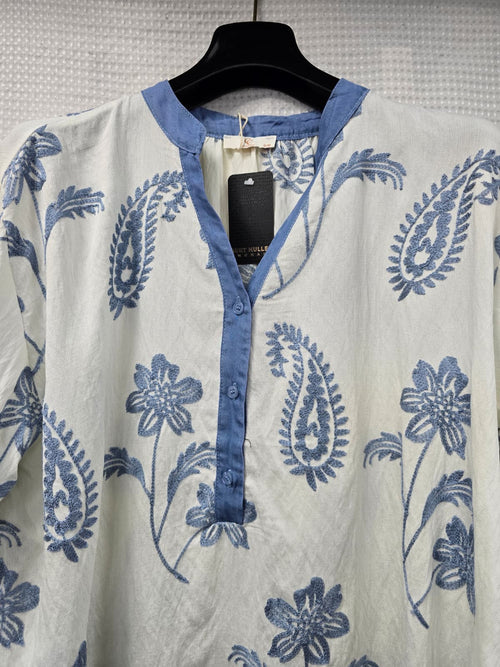 Kara Paisley Cotton Tunic Top