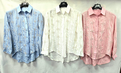 Shimmer Embroidery Lino Shirt