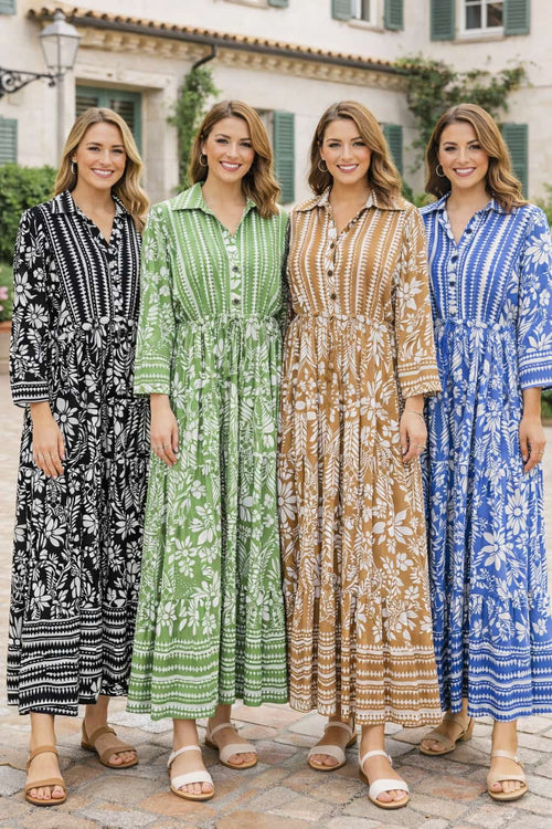 Tonal Pull In Shirt Maxi dress