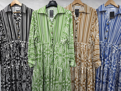 Tonal Pull In Shirt Maxi dress