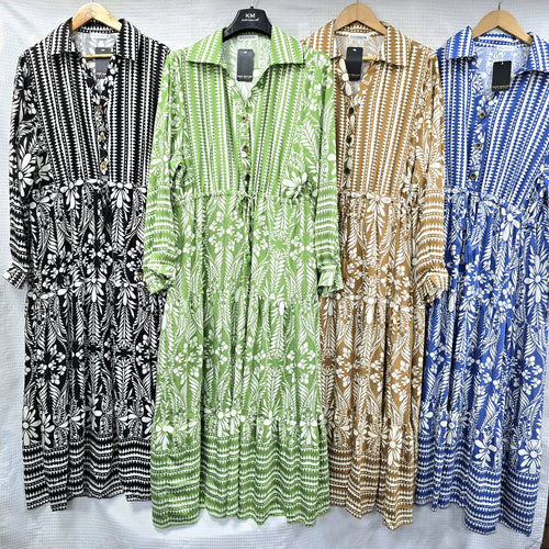 Tonal Pull In Shirt Maxi dress