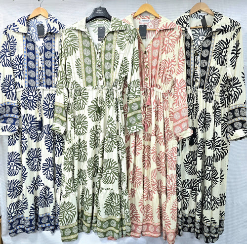 Retro Pull In Shirt Maxi Dress