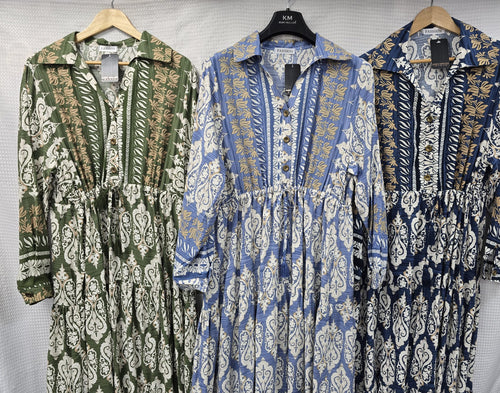 Baroque Pull In Shirt Maxi Dress