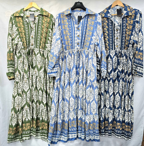 Baroque Pull In Shirt Maxi Dress
