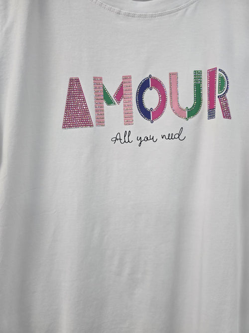 Sequin Amour Cotton Tshirt Top