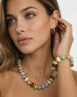 Luxury Resin Multi Gold Bead Necklace