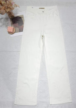 White Wide Leg Cotton stretch Voggo Jeans