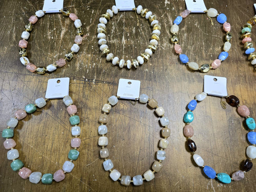 Luxury Resin Multi Gold Bead Necklace