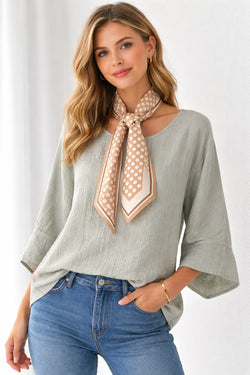 Tencel Blouse with Silk Scarf