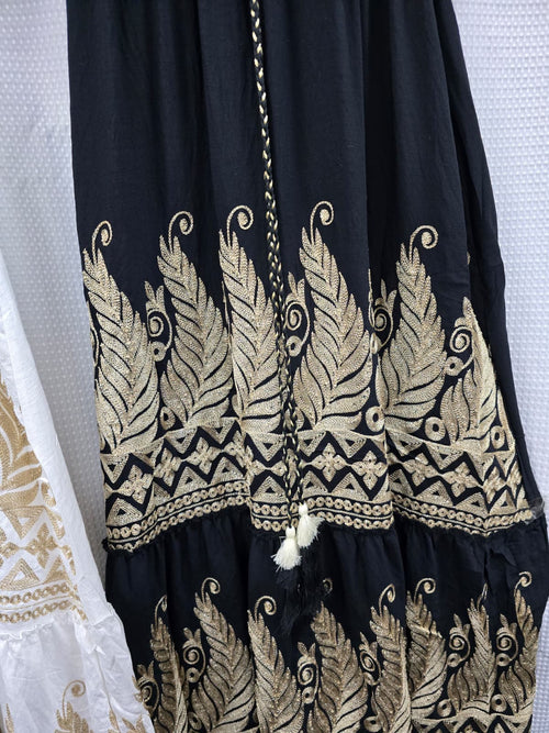 Cotton Paisley Print Maxi Dress