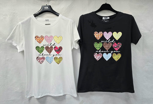 Wild About You Sequin Heart T-shirt