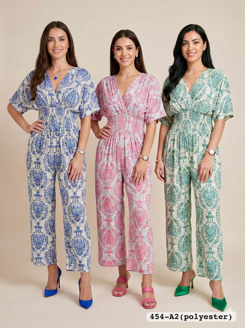 Paisley Gold Foil Slinky Jumpsuit