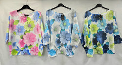 Pastel Multi Daisy Fine Mesh Knit