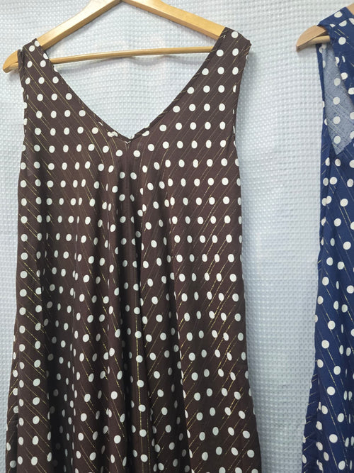 Polka Dot Parachute Lurex Cotton Maxi Dress