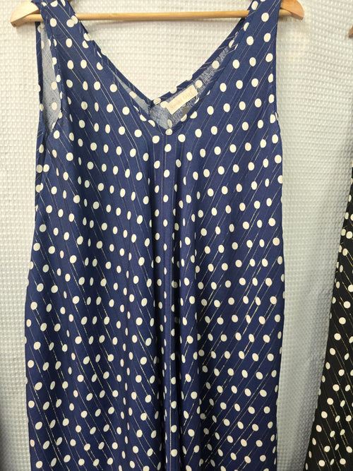 Polka Dot Parachute Lurex Cotton Maxi Dress
