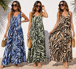 Tiger Cotton Lurex Parachute Maxi Dress