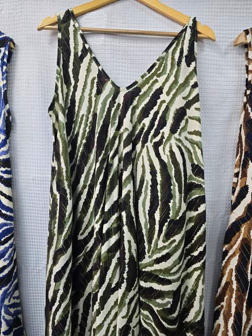 Tiger Cotton Lurex Parachute Maxi Dress