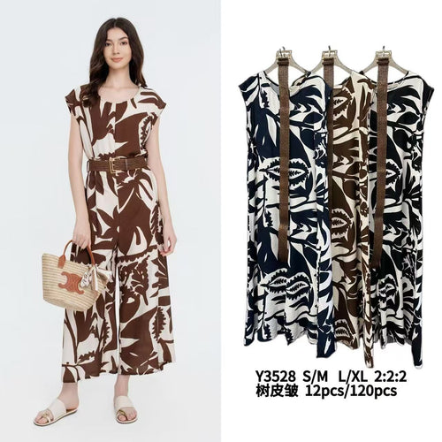 Mexicana Wide Leg Belted Jumpsuit