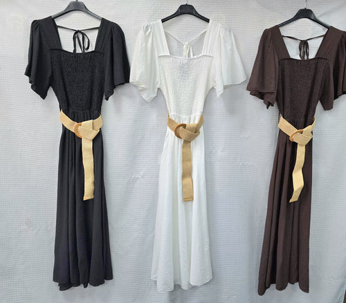 Emily Tencel Rouched Tie Back Maxi Dress