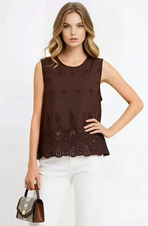 Pure Cotton Cut Out Vest Top