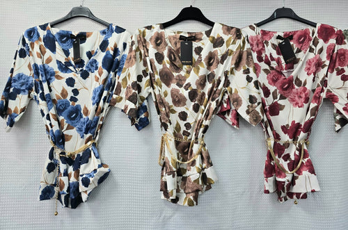 Rosie Sateen Gold Belt Top