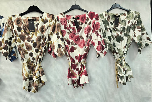Rosie Sateen Gold Belt Top
