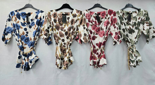 Rosie Sateen Gold Belt Top