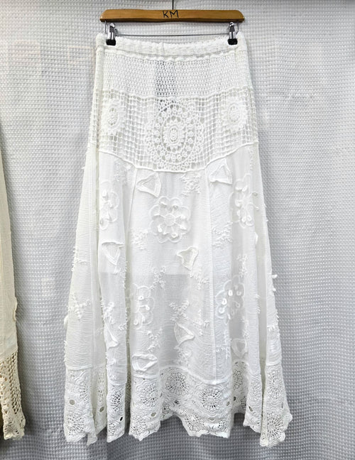 Pure Italian Cotton Crochet Skirt