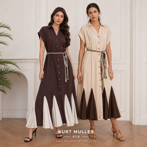 Oversized Tonal Shirt Maxi Dress