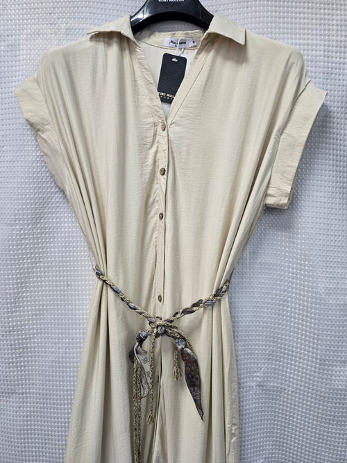 Oversized Tonal Shirt Maxi Dress