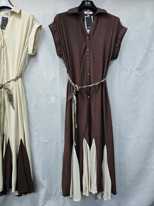 Oversized Tonal Shirt Maxi Dress