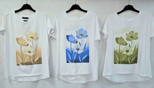 Gold Poppy Cotton High Low T-shirt