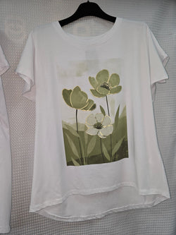 Gold Poppy Cotton High Low T-shirt