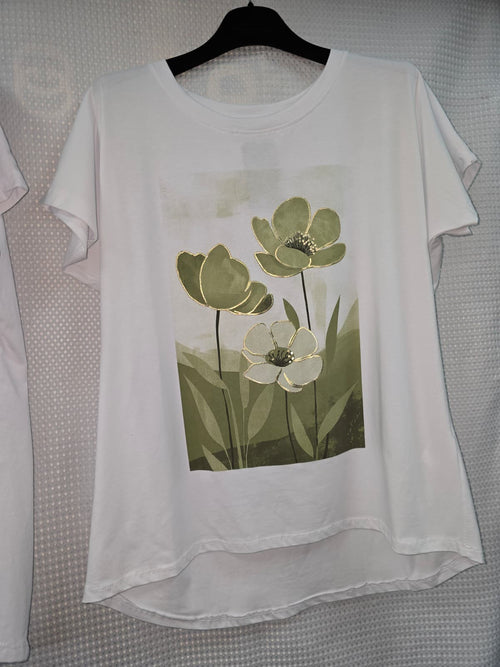 Gold Poppy Cotton High Low T-shirt