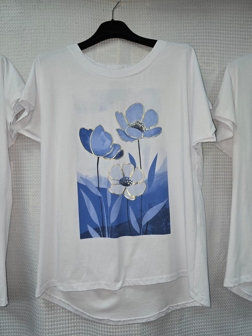 Gold Poppy Cotton High Low T-shirt