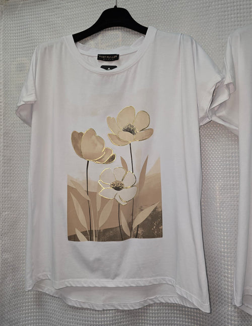 Gold Poppy Cotton High Low T-shirt