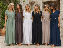 Tanya Maxi Tie Beaded Dress