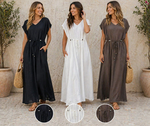 Tanya Maxi Tie Beaded Dress