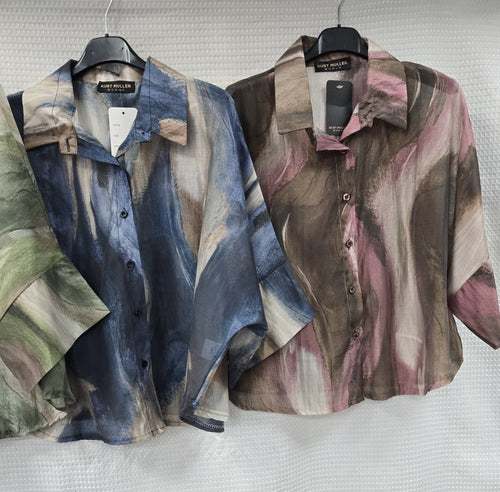 Marble Tencel Shirt Blouse