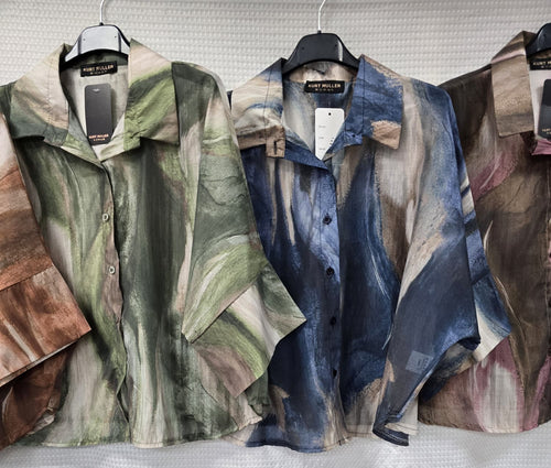 Marble Tencel Shirt Blouse
