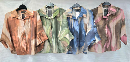 Marble Tencel Shirt Blouse