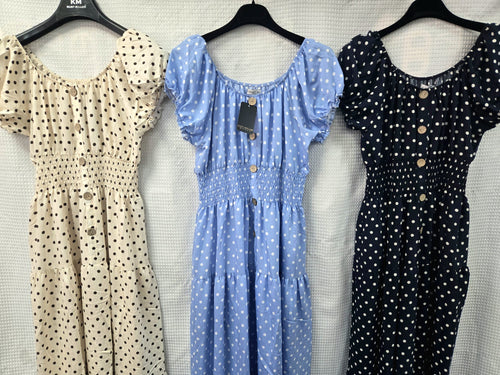 Polka Dot Bardot Maxi Dress