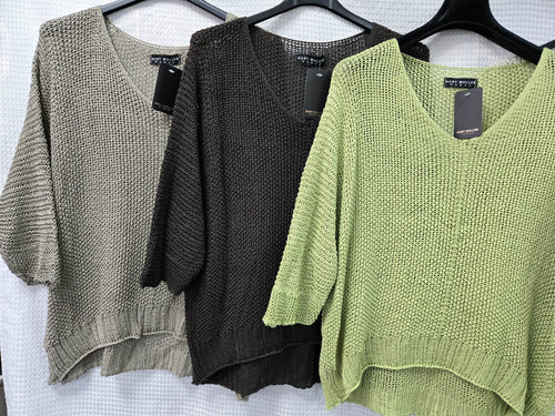 High Low Short Sleeve Knit