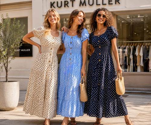Polka Dot Bardot Maxi Dress