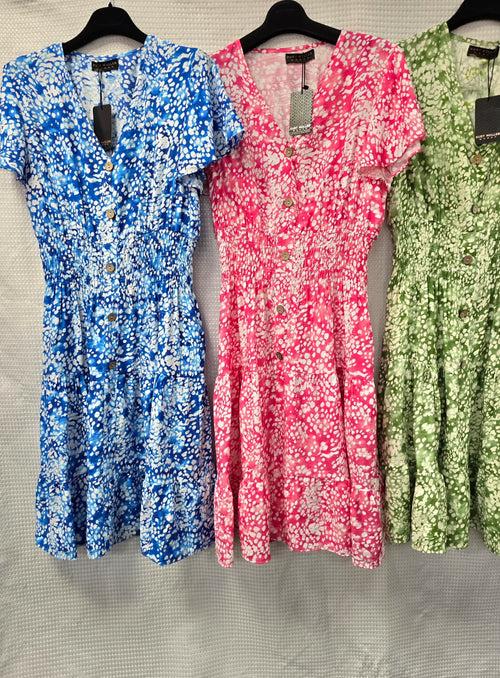 Tonal Polka Dot V Midi Dress